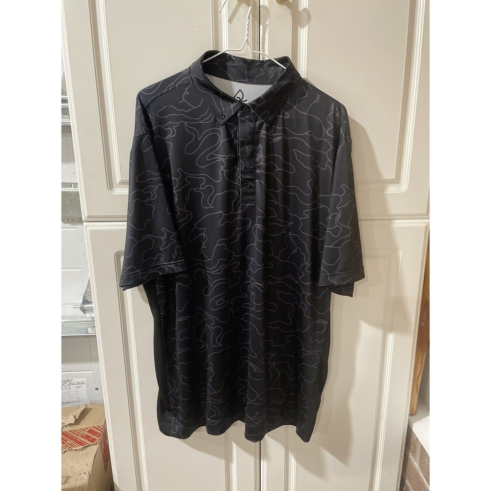 Deolax Golf Polo Shirt Mens Size XL Blue Pattern Short Sleeve